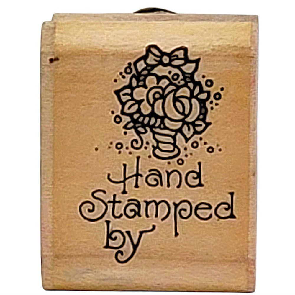VTG 80s Stampendous Fun Stamps Hand‎ Stamped By Floral Basket Rubber Stamp AA52